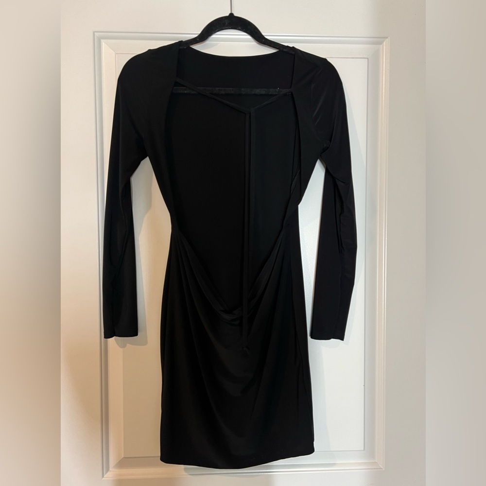 Backless black dress